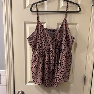 Polka Dot Spaghetti Strap Top - Pink